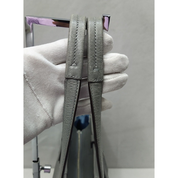 Coach Chelsea Inlaid Gray Leather Charlie Double Handles Zipper Tote Bag - Picture 7 of 16